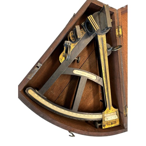 60 - 19th century sextant in wooden case [33.5cm]