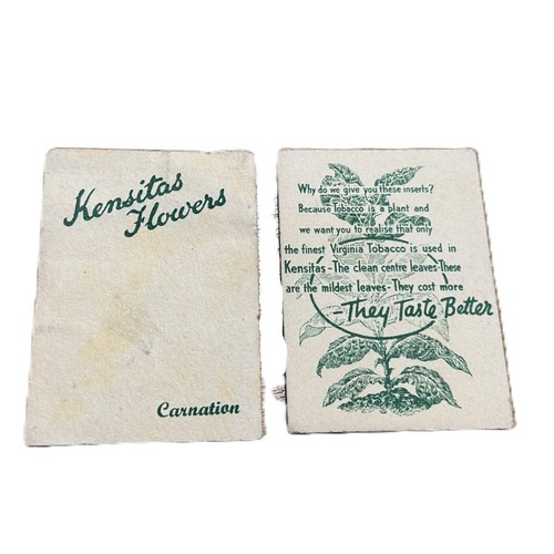 51 - Collection of Kensitas Flowers Silk Cigarette Cards, Featuring Detailed Embroidered Flower Designs a... 