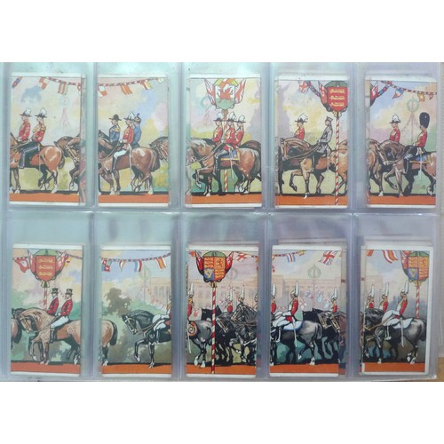 185 - Cigarette Cards. Ogdens. Coronation Procession. (1937); The Story of Sand. (1934). Churchmans. The K... 