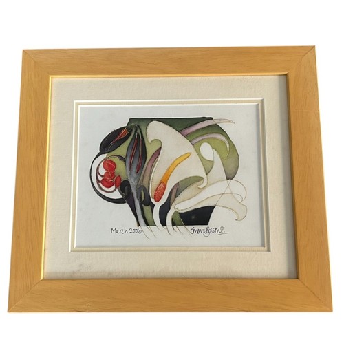 79 - MOORCROFT Original Artwork Watercolour by Emma Bossons March 2006, signed. Excellent Condition. 30.5... 