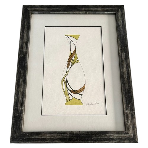 74 - MOORCROFT Framed Original Artwork Watercolour by Kerry Goodwin, 2005, signed. Excellent Condition. 4... 