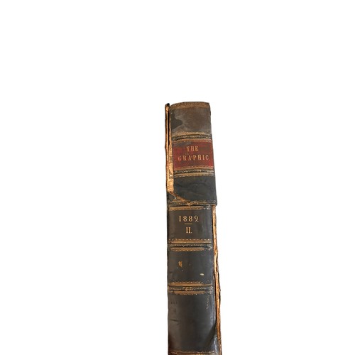 137 - Leather-bound 'The Graphic and Illustrated Weekly Newspaper', dated 1889. Also a Number of Vintage P... 