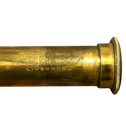 135 - Vintage Telescope, signed W Gerrard, 35 South Castle Street Liverpool