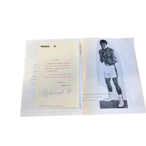 116 - Muhammad Ali (1942-2016), autograph on paper.  Letter To John Sincerely Muhammad Ali and a signed bo... 