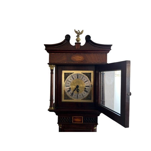 25 - Reproduction Long Case Clock 'Grand Mother Clock', Inlaid Mahogany Case with possible later mechanis... 