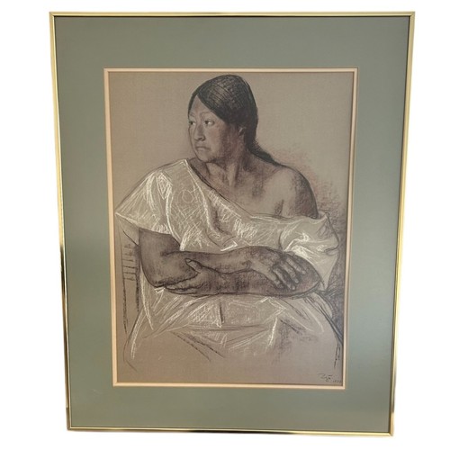 146 - Francisco Zuniga (Mexico, 1912 - 1998) Framed Color Lithograph. 60cm x 45.5cm (82cm x 26cm)