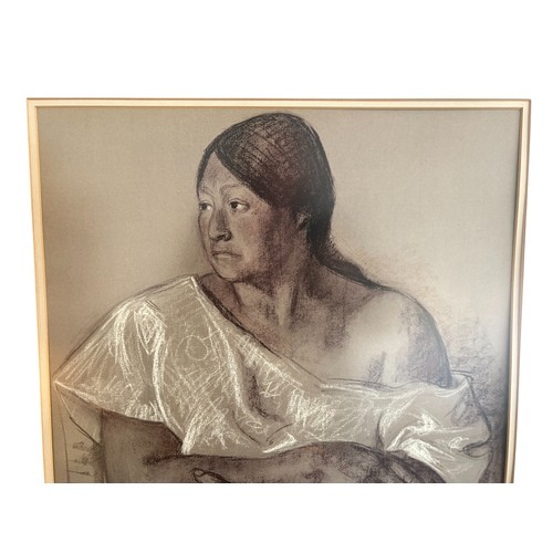 146 - Francisco Zuniga (Mexico, 1912 - 1998) Framed Color Lithograph. 60cm x 45.5cm (82cm x 26cm)