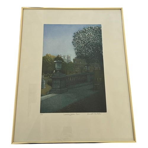 153 - Frances St. Clair Miller (1947), print in colours on paper, Luxembourg Gardens Dawn, signed in penci... 