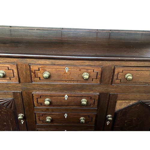 179 - A Large Mahogany Dresser
168cm wide x 94cm to top of dresser / 215cm to top of shelves x 52cm deep