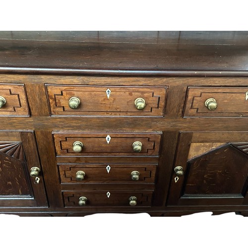 179 - A Large Mahogany Dresser
168cm wide x 94cm to top of dresser / 215cm to top of shelves x 52cm deep