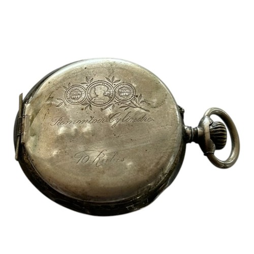 160 - Two Pocket Watches (2)
A White Metal Cased Open Dial Keyless, Remontoir Cylindre 10 Rubis, German  (... 