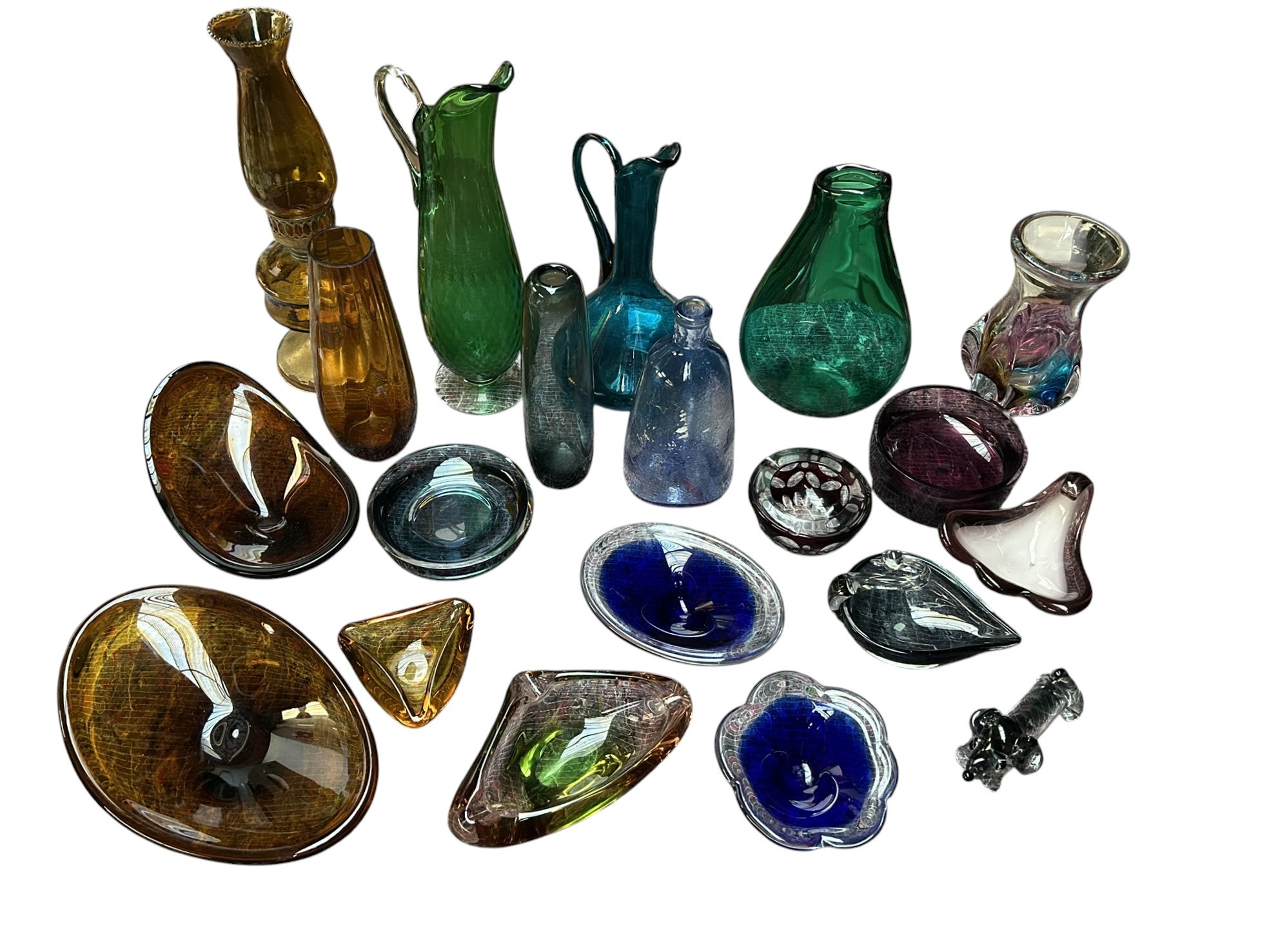 A Quantity of Studio Glassware items inc vases, bowls, ashtrays etc