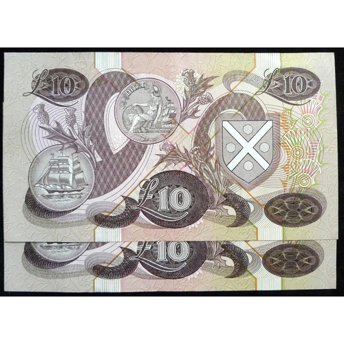 131 - Bank of Scotland. £10. (2) SC134c 08.01.86. BE027212 - 213 consecutive. GEF.