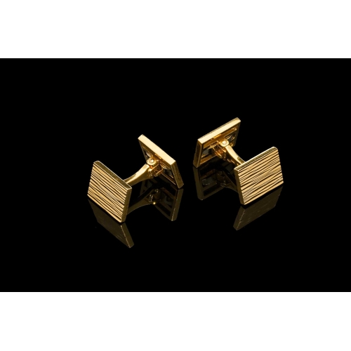 270 - A PAIR OF 1940S VAN CLEEF AND ARPLES TEXTURED 18CT YELLOW GOLD CUFFLINKS the face twists on a sprung... 