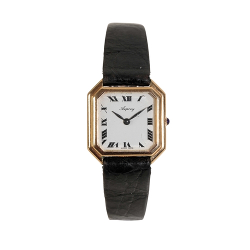 275 - ASPREY 18CT GOLD LADY'S WRIST WATCH with manual wind movement, the white dial with black Roman numer... 