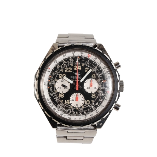 281 - BREITLING COSMONAUTE GENTLEMAN'S CHRONOGRAPH BRACELET WATCH with manual wind movement, the black dia... 