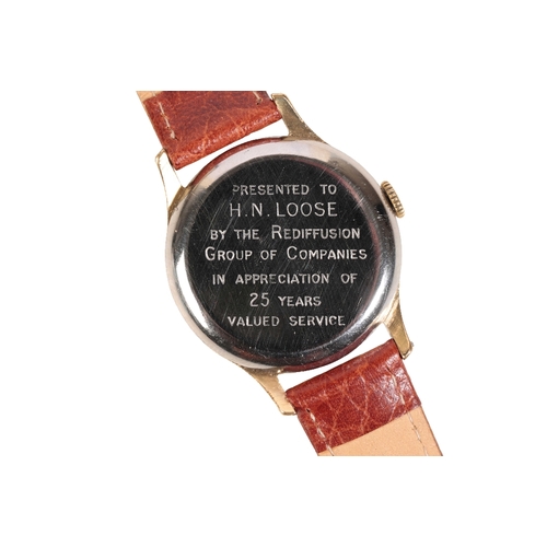 294 - GARRARD GOLD PLATED GENTLEMAN'S WRIST WATCH with Smiths manual wind movement, the two-tone silver an... 