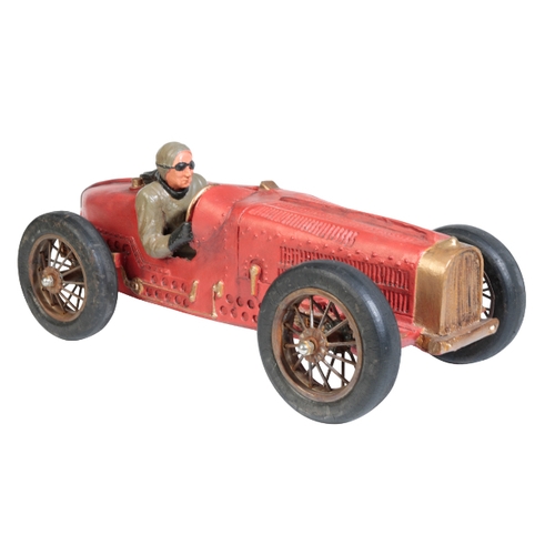 213 - A VINTAGE MODEL RACING CAR possibly the 1920's racing Alfa P2, 54cm long