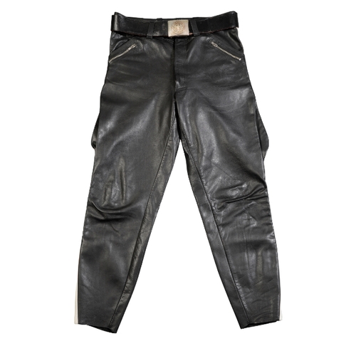 29 - A PAIR OF HEIN GERICKE LEATHER JEANS German, and a pair of Sportex leather salopettes, and a pair of... 