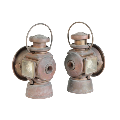 57 - A PAIR OF LUCAS NO 524 'KING OF THE ROAD' LAMPS each lamp measuring 32cm high (2). Provenance: The E... 