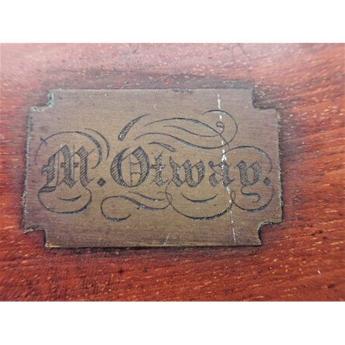 19 - A MAHOGANY BOXED DRAWING INSTRUMENTS with key