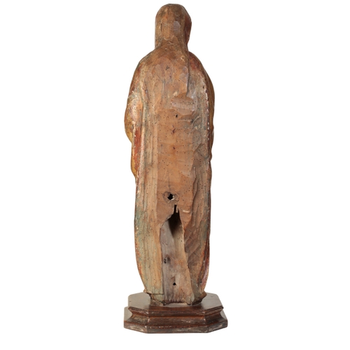 106 - A FINE GOTHIC POLYCHROMED WALNUT FIGURE OF THE PRAYING VIRGIN Upper Rhine/Burgundy, circa 1480-1500,... 