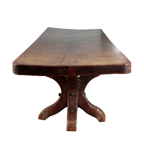 135 - THE POXWELL MANOR REFECTORY TABLE: AN IMPORTANT OAK AND ELM 