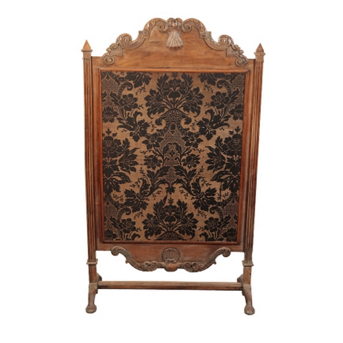 156 - A LARGE WALNUT FIRESCREEN in the manner of Daniel Marot containing an 18th century petit point panel... 