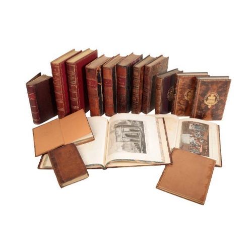 36 - A SMALL QUANTITY OF LEATHER BOUND BOOKS including 'The Life of Napoleon Bonaparte' in three volumes,... 