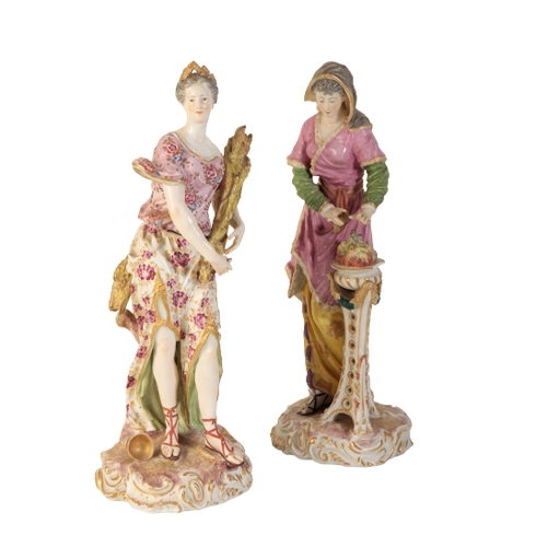 6 - A SET OF FOUR VIENNA  PORCELAIN FIGURES 19th century, emblematic of the seasons, the cream ground pa... 