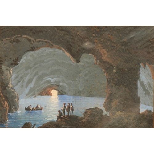 63 - NEAPOLITAN SCHOOL, 19TH CENTURY A view of Vesuvius erupting gouache, 14.5cm x 21.5cm; and another vi... 