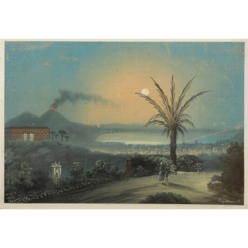 64 - NEAPOLITAN SCHOOL, 19TH CENTURY 'Isola di Procita' looking towards Procida with figures to the foreg... 