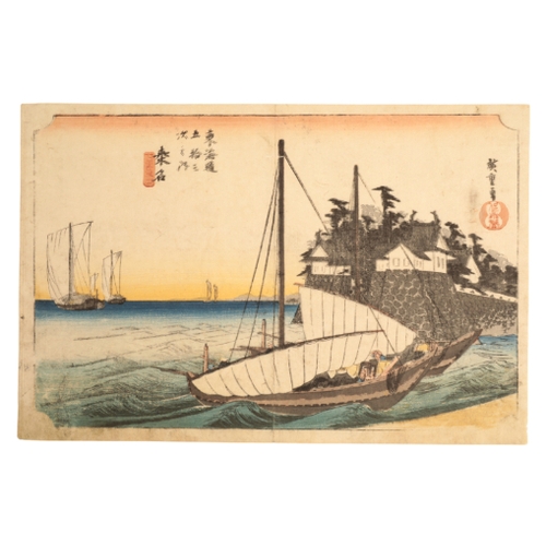 100 - UTAGAWA HIROSHIGE I (1797-1858) Kuwana, from the series of The Fifty-Three Stations of the Tokaido R... 