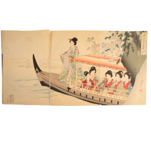 119 - YOSHU CHIKANOBU (1838-1912) Boat Trip, from the series of The Inner Palace of Chiyoda 1896, woodbloc... 