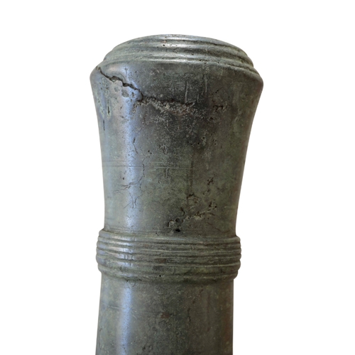 83 - A RARE CHINESE BRONZE CANNON, QIANLONG, DATED 1789 with a well patinated surface, the cannon bears i... 