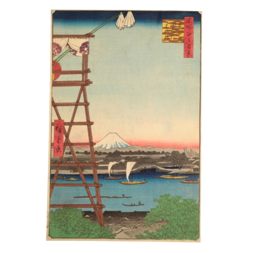 99 - UTAGAWA HIROSHIGE I (1797-1858) Ryogoku Ekoin and Moto Yanagibashi Bridge, from the series of One Hu... 