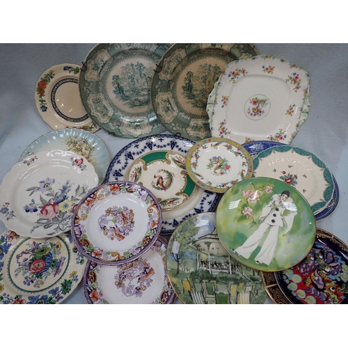 16 - A COLLECTION OF DECORATIVE PLATES including Mintons, Royal Doulton etc.