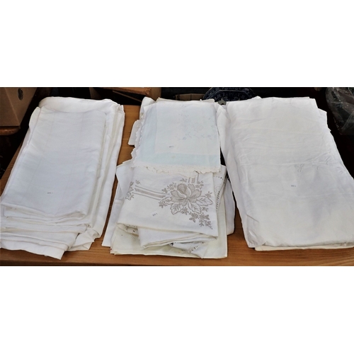 29 - DAMASK AND EMBROIDERED TABLE LINEN