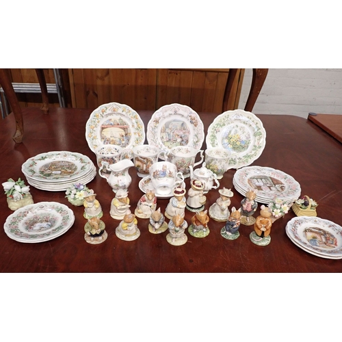 36 - A LARGE COLLECTION OF ROYAL DOULTON BRAMLEY HEDGE WARES including fourteen figurines, tableware and ... 