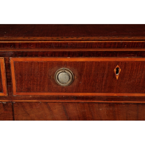 205 - AN EDWARDIAN MAHOGANY SIDE CABINET 20th century, in Sheraton revival taste, the cross-banded top pai... 