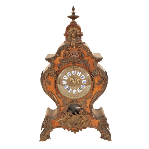 207 - A GERMAN WALNUT BRACKET CLOCK the 13cm gilt dial with tablet numerals VI, inscribed 