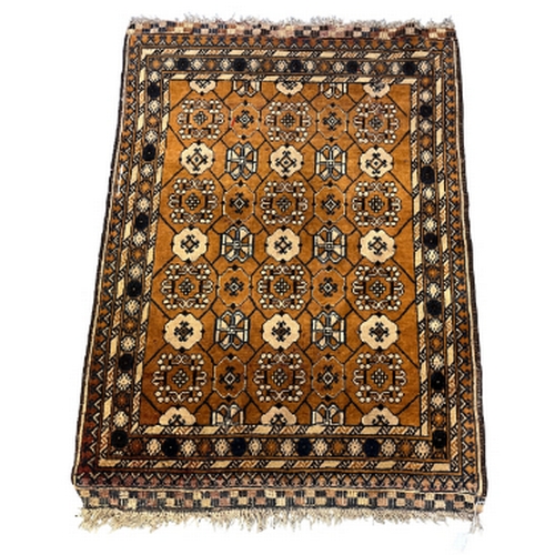 245 - A PERSIAN BALOCH RUG 20th century, with repeating stylized animal motifs, 180cm x 106cm, together wi... 