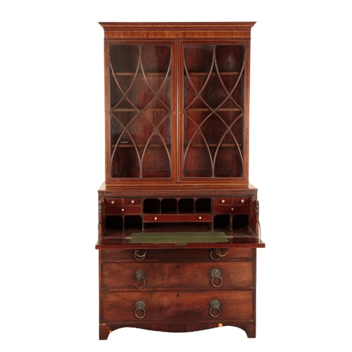 274 - A REGENCY MAHOGANY SECRETAIRE CHEST OF DRAWERS early 19th century, the top drawer opening to a fitte... 