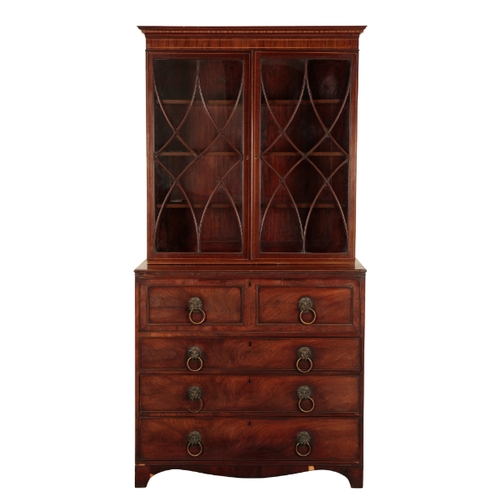 274 - A REGENCY MAHOGANY SECRETAIRE CHEST OF DRAWERS early 19th century, the top drawer opening to a fitte... 