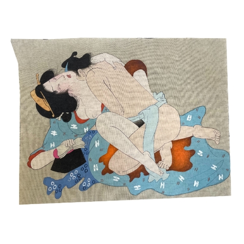 414 - A COLLECTION OF JAPANESE EROTICA (SHUNGA) mid to late 19th century, woodblock prints (unframed), lar... 