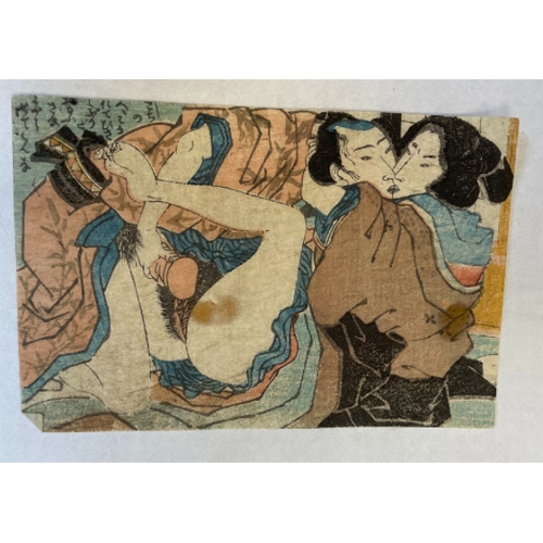 414 - A COLLECTION OF JAPANESE EROTICA (SHUNGA) mid to late 19th century, woodblock prints (unframed), lar... 