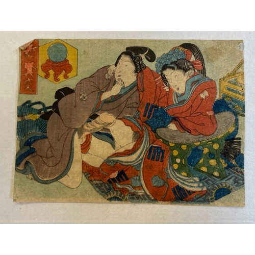 414 - A COLLECTION OF JAPANESE EROTICA (SHUNGA) mid to late 19th century, woodblock prints (unframed), lar... 