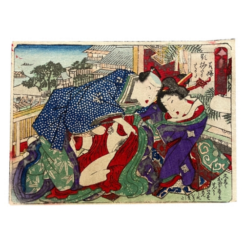 414 - A COLLECTION OF JAPANESE EROTICA (SHUNGA) mid to late 19th century, woodblock prints (unframed), lar... 