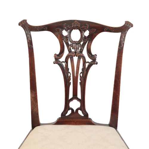 103 - A SET OF SIX GEORGE II MAHOGANY DINING-CHAIRS Mid-18th century, after a design by Thomas Chippendale... 