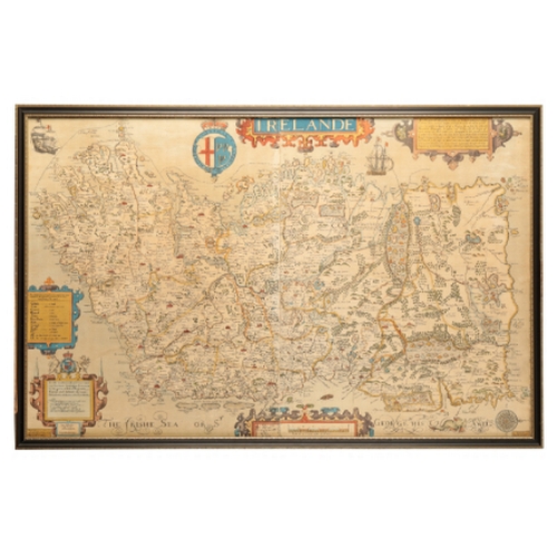 61 - GIOVANNI BATTISTA BOAZIO (BAPTISTA BOAZIO) (fl. 1588-1606) 'Irelande' a highly decorative map of Ire... 